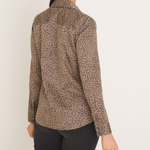 Chico's Animal Print Button Down Shirt - Picture 4 of 13